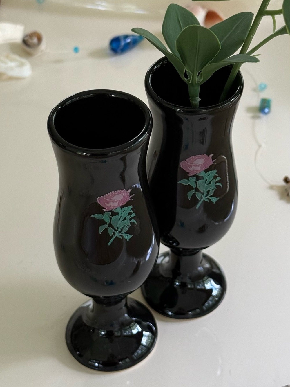 Tequila Rose Black Ceramic Shot Glasses Bud Vases
